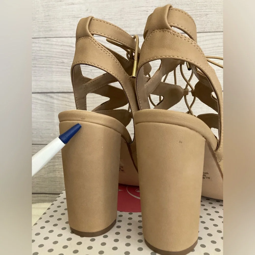 My Delicious Shoes | Mazie- H Lace Up Open Toe High Heels - Picture 11 of 11